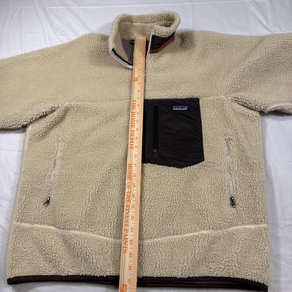 JACKET Vintage Patagonia MENS LARGE Classic Retro X Deep Pile Oatmeal Fleece - Picture 5 of 9